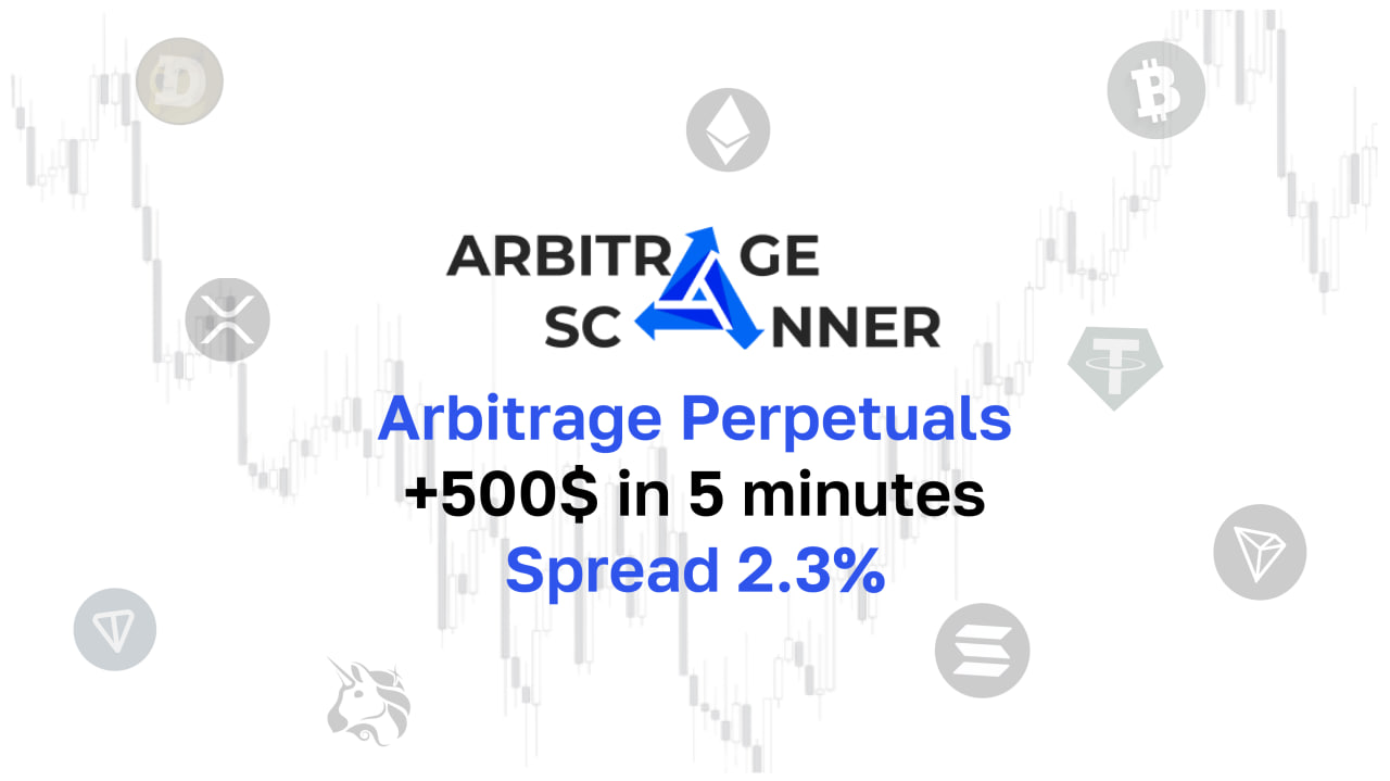 Arbitrage Perpetuals | +500$ in 5 minutes. Spread 2.3%
