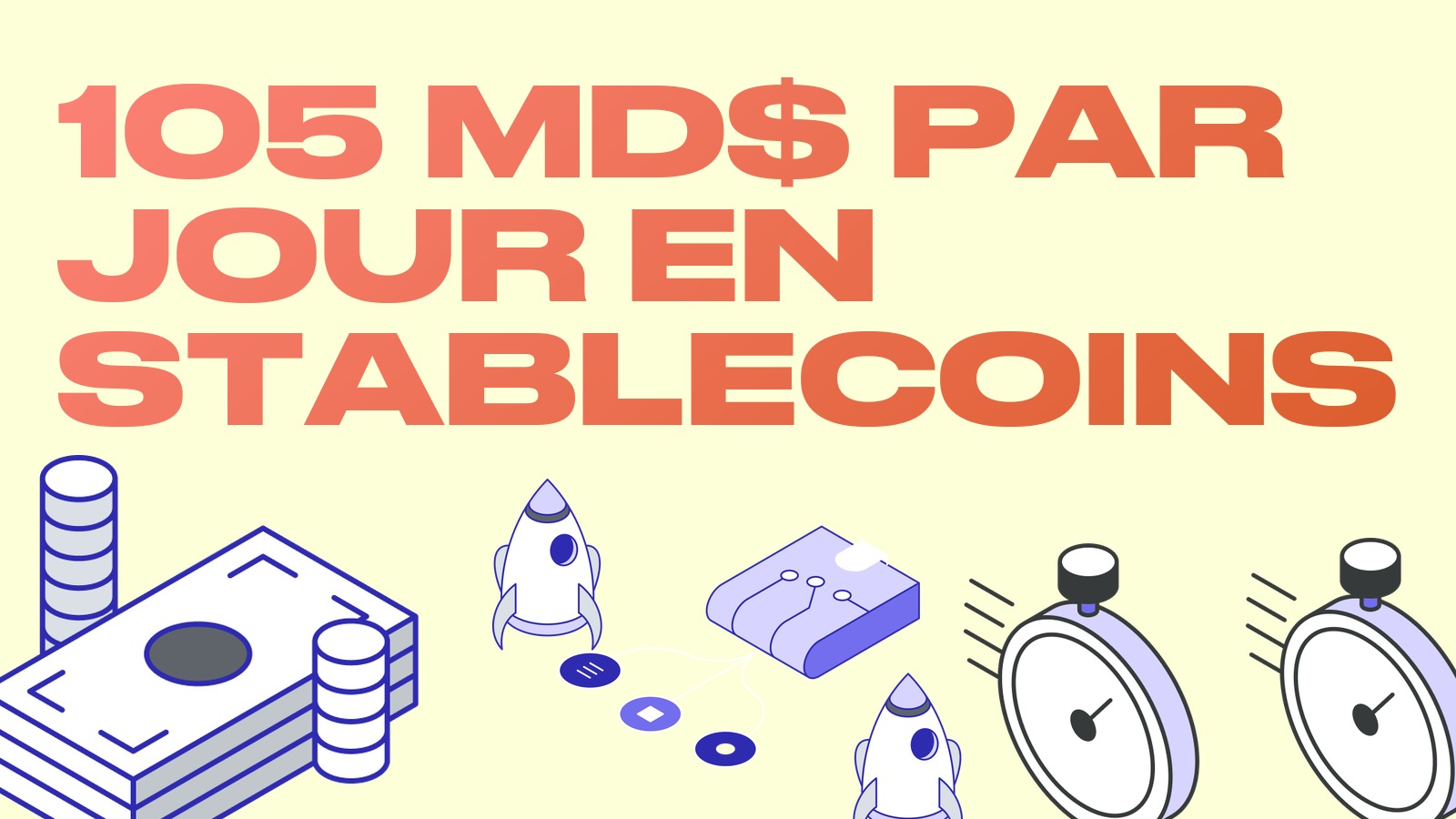 Les stablecoins font circuler 105 milliards par jour : ce que ce chiffre signifie pour le règlement et les écarts