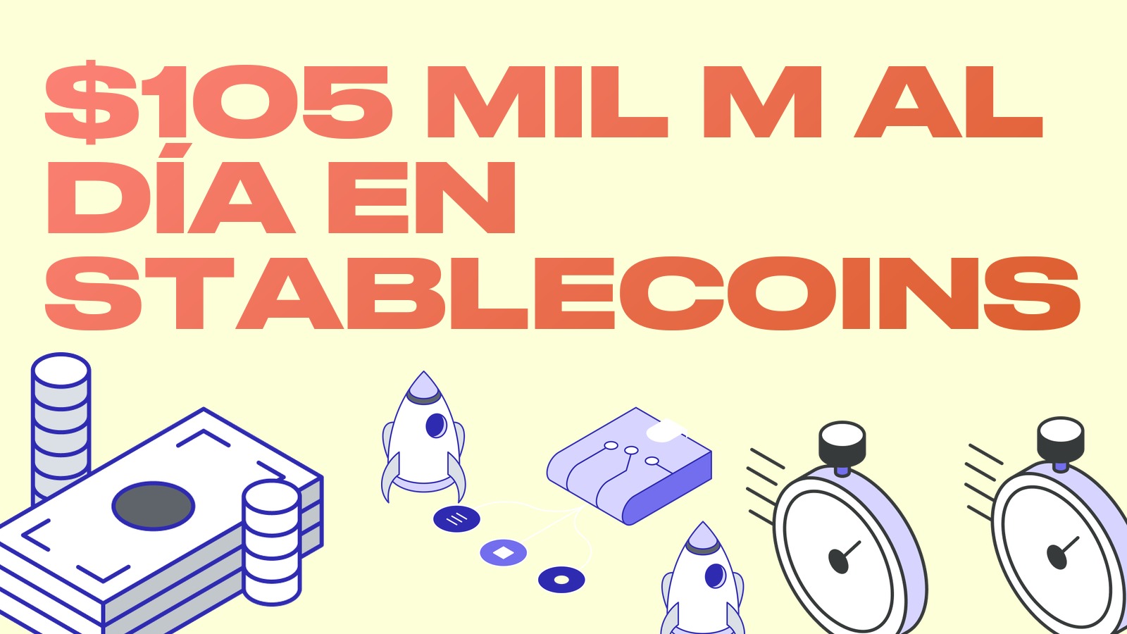 Los stablecoins mueven 105 mil millones al día: qué significa esa cifra para la liquidación y los spreads