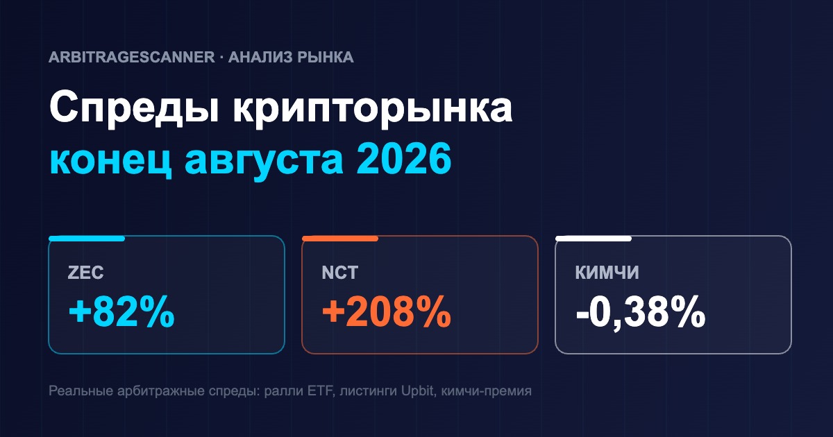 Спреды на крипторынке в конце августа 2026: где были деньги