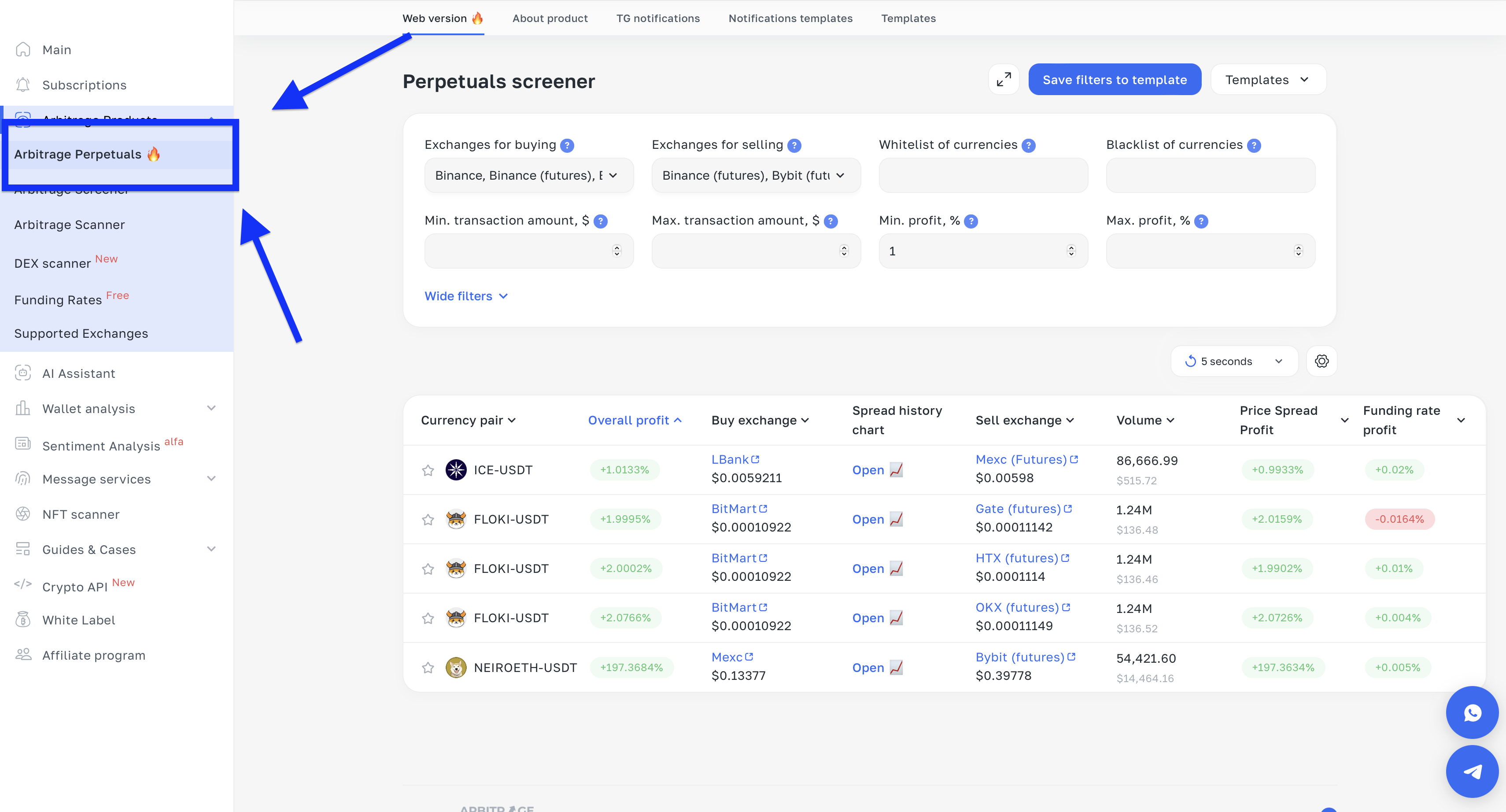 To exit a trade, you can use a Telegram bot.