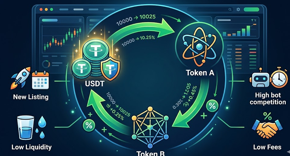 Треугольный арбитраж на Bybit и OKX: механика и реальные связки в 2026