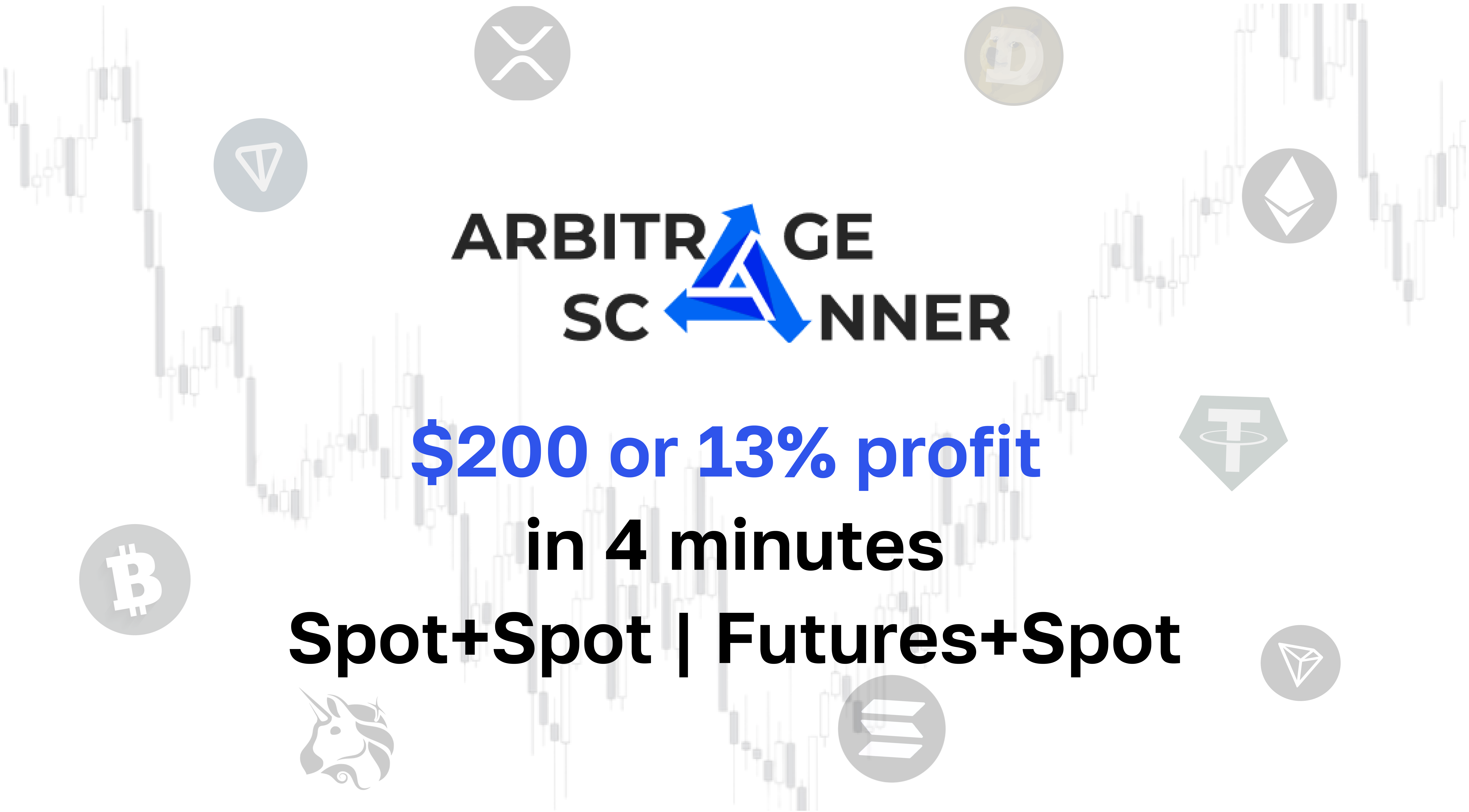 Cryptocurrency Arbitrage | spot+spot/futures+spot - $200 or 13% profit in 4 minutes! | Case #61