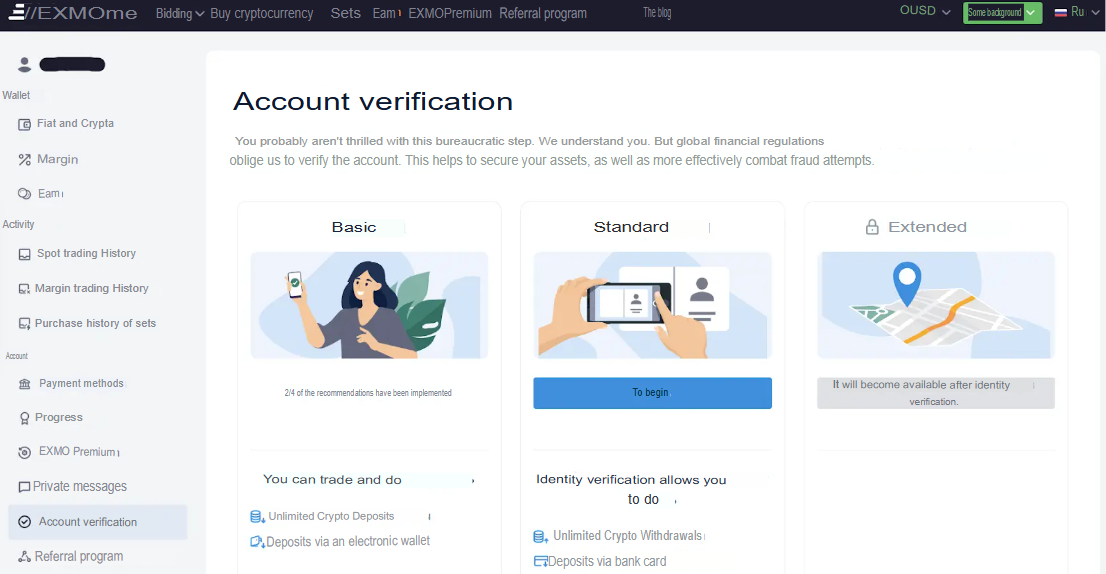 Exchange de Criptomonedas EXMO: Revisión del Sitio Oficial e Inicio de Sesión