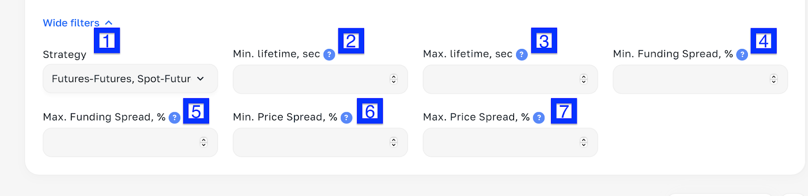Futures Scanner Filter System (Futures Arbitrage tab)