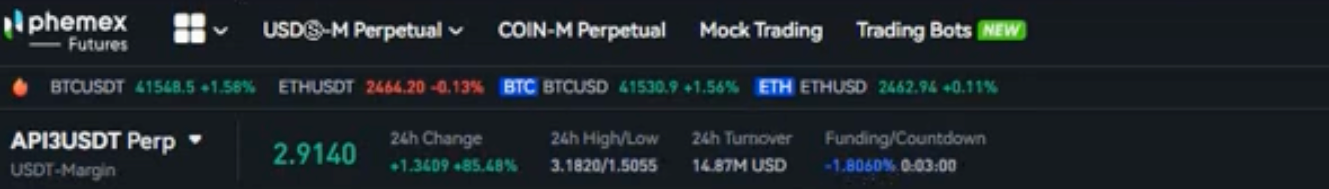 Case of arbitrage with 5x leverage on a negative funding rate